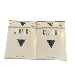 NOS vintage Nordstrom Couture Street Tights Black Lot Of 2 Size A Style 88451